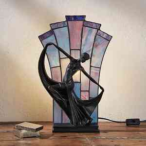 Stolná lampa FLAMINA Artistar v štýle Tiffany.