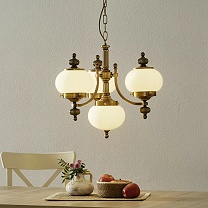 Lampa-luster klasický závesný Delia starožitná mosadz, kód 7254024.